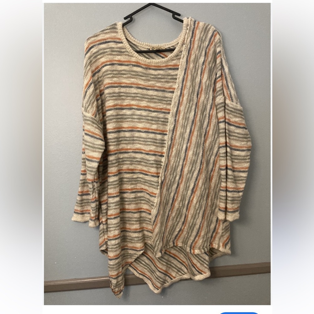 Democracy 🩵🧡🤎 Striped Multicolor Women's Top